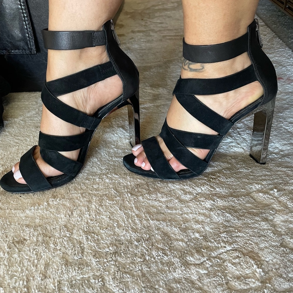 Elegant Black Strappy Heels
